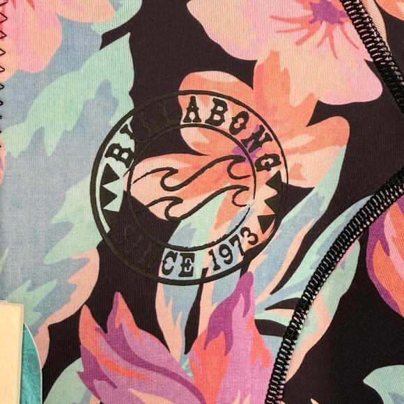 Billabong Peeky Wetsuit Jacket Nights In Paradise Sz Large Floral Zip Front Surf - Picture 2 of 10